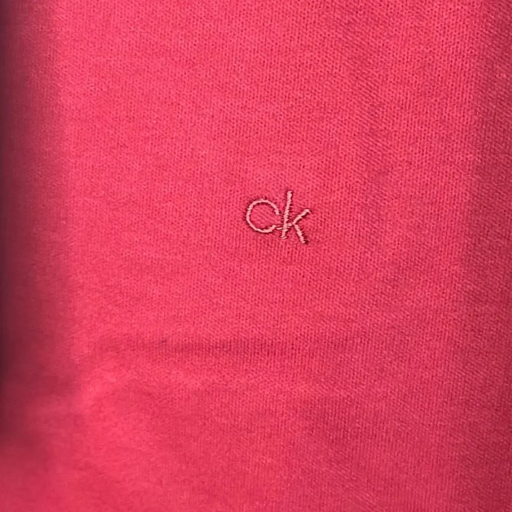 NWT Calvin Klein Red With Red Logo Polo Shirt Size Small - Picture 3 of 5